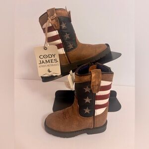 Cody James toddler boys' USA flag western boots, size 5